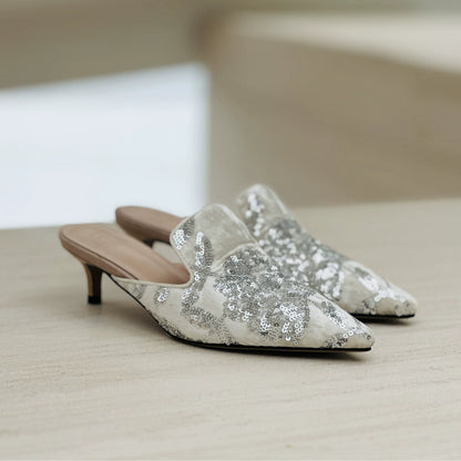 B-FEI  Chinese glitter pointed heels-SONDER.