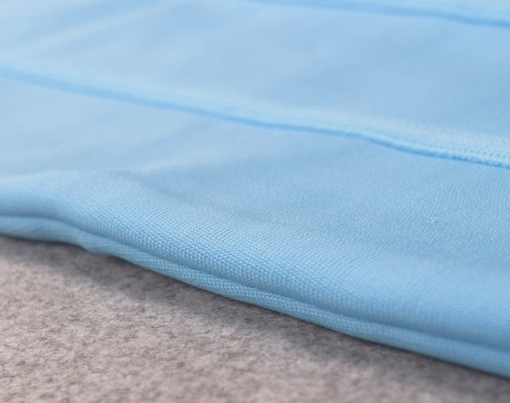 DOLLY Elegant Blue Deep V-Neck Sleeveless Knitted Body Hug Party Dress-KAREN