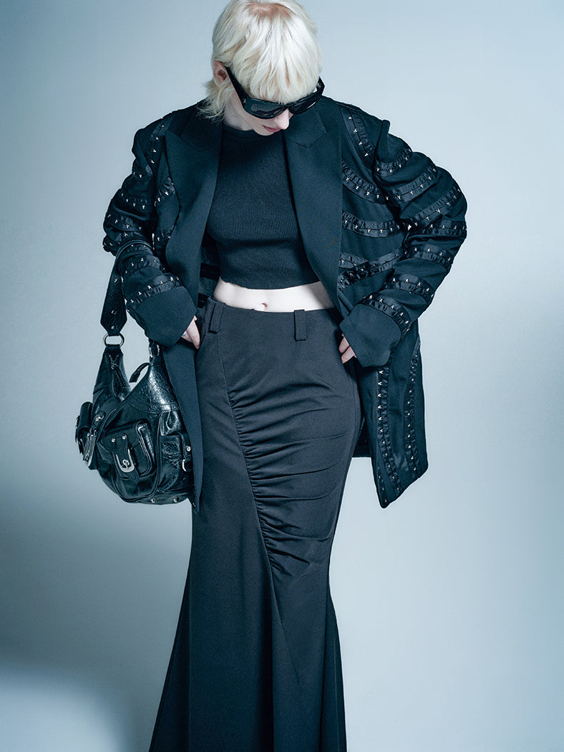 ANNAKIKI design four-pointed star hook blazer suit-HANYU