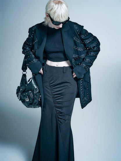 ANNAKIKI design four-pointed star hook blazer suit-HANYU