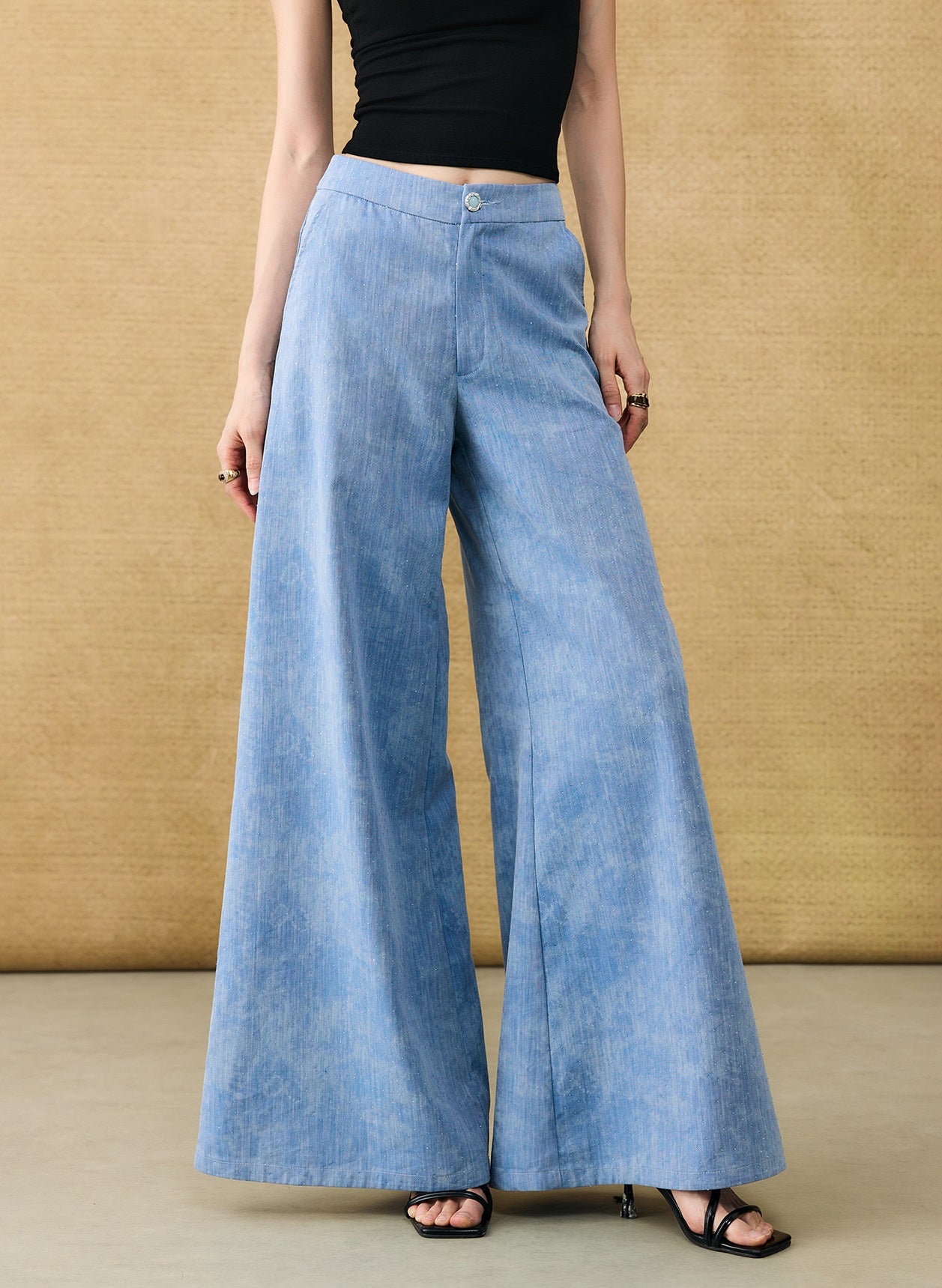 HECO Chinese Old Money Linen Bootcut Slacks Slim Wide-leg Pants - GLADE.