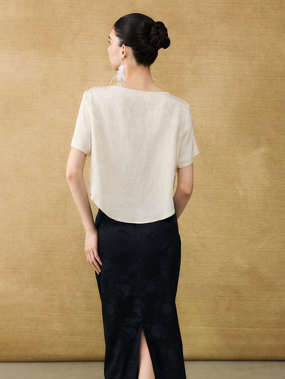 HECO Chinese style hollow fringe disc buckle short top - MASTER.