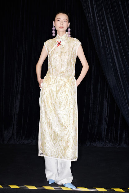 M essential Ma Kai designer brand Jinghui embroidered cheongsam long Dress - SANDRA.