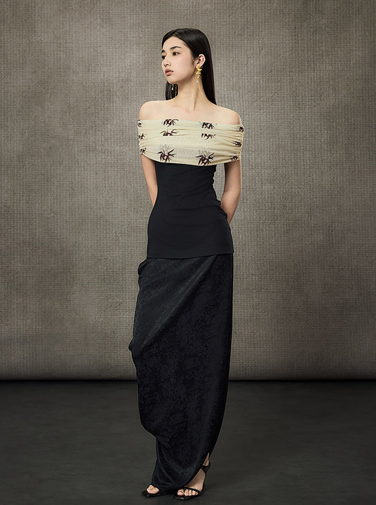 HECO Summer Sleeveless Ruched Bardot Top - LEARN.