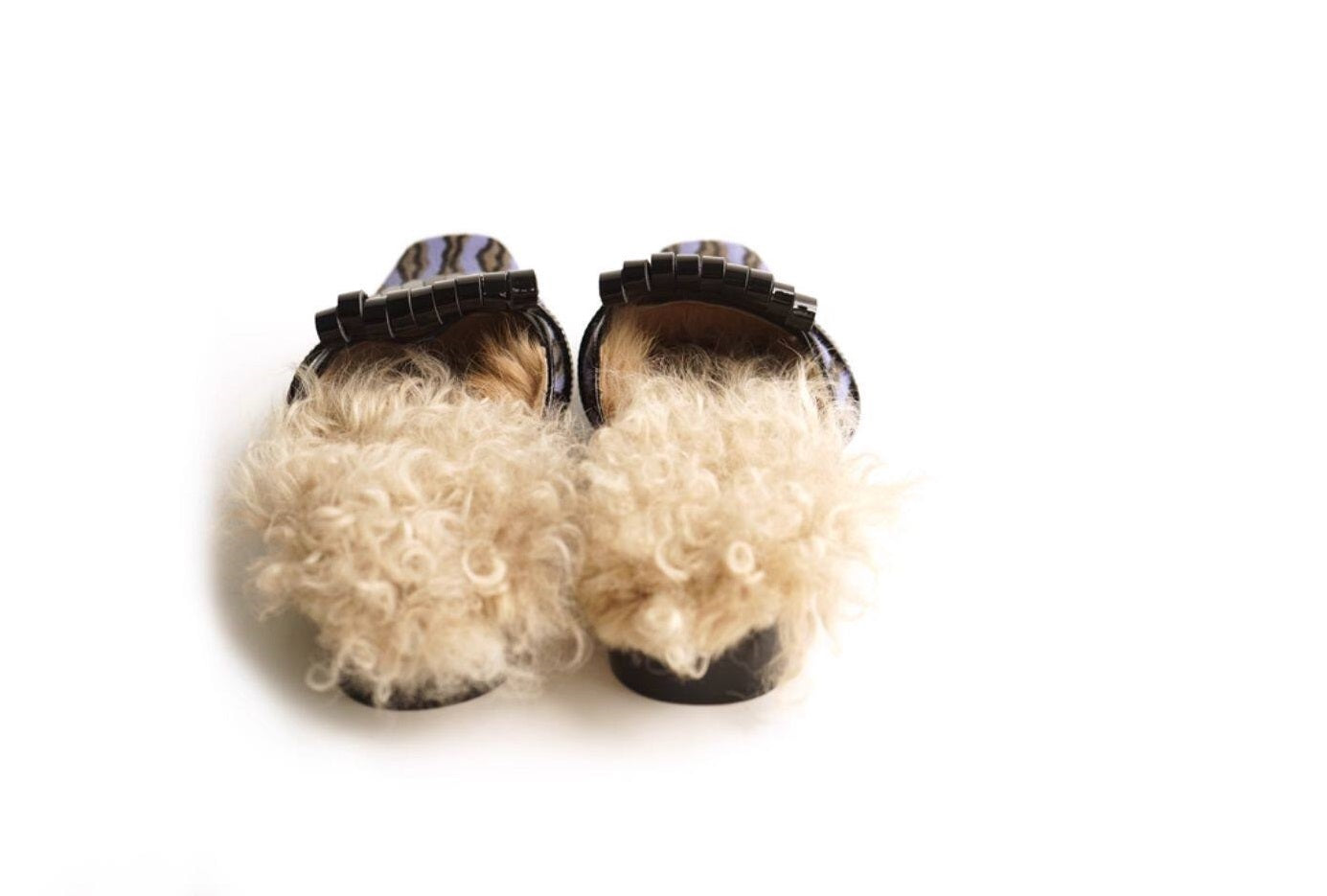 B-FEI square toe wind wool mules women's shoes-SHIKA.