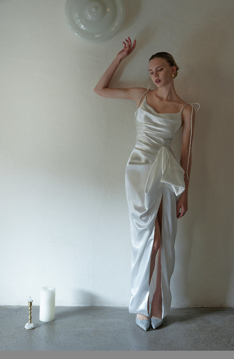 GOUDIN light luxury suspender evening dress-REX.