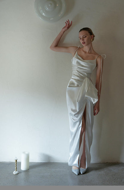 GOUDIN light luxury suspender evening dress-REX.
