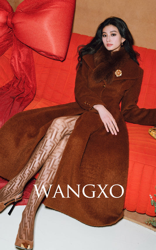 WANGXO | Luxury Alpaca Wool & Rabbit Hair Blend Long Coat -MIRA.