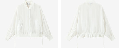 COMME MOI summer women's white cropped waist jacket - ELANOR.
