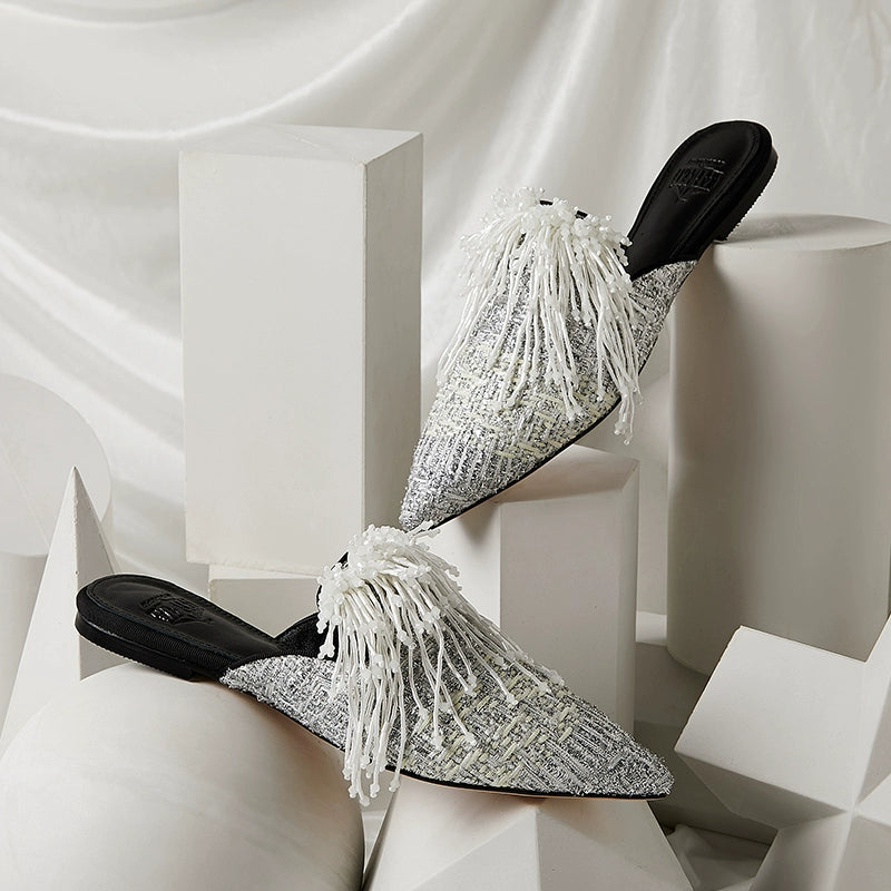 B-FEI custom white tassel tip Everest shoes-MUNP.