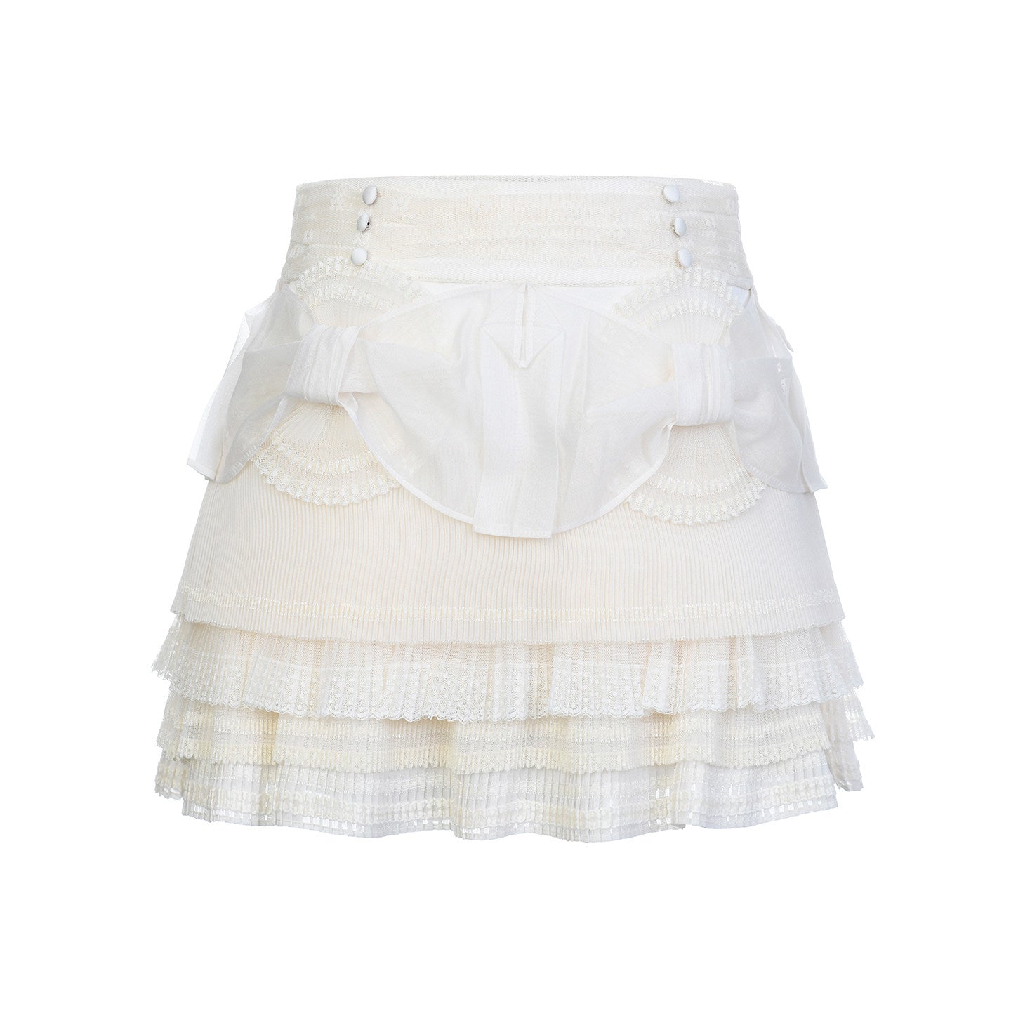 FAME mesh organza rococo lace embroidered skirt