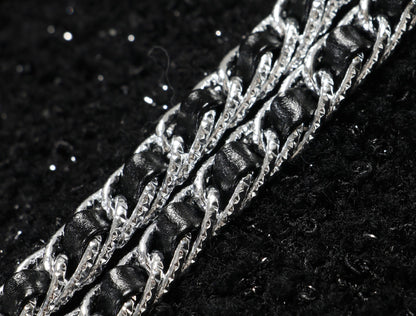 WANGXO | Silk Wool Tweed White Duck Down Jacket-ZAYA.