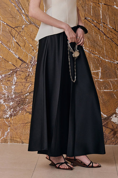 M essential Artful Agility Irregular Streamer Top Pleated Bony Structured Skirt-LIRESSA