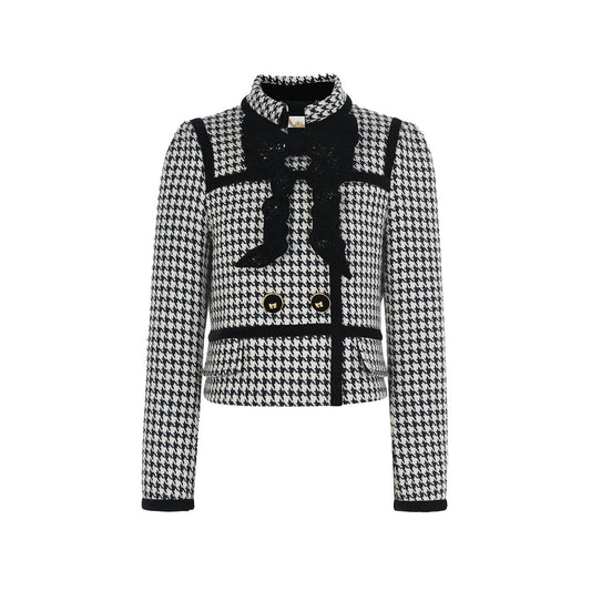 FAME Classic Gray Houndstooth short coat - NOVA