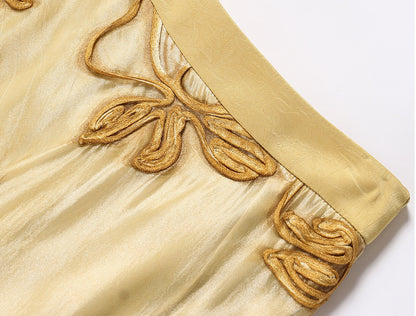 WANGXO | Flower Detailing on a Gorgeous Large A-Line Swing Skirt -SENA
