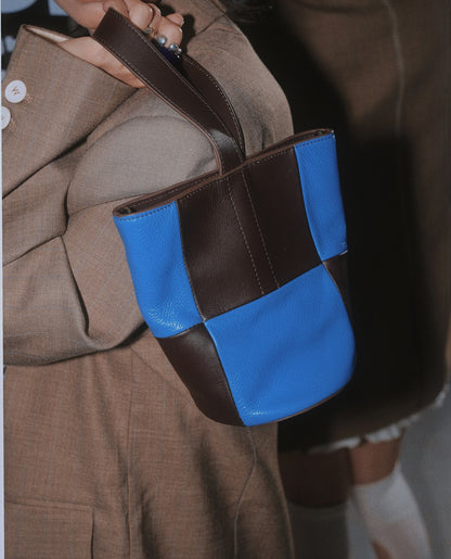 IUBALLET Sugar Cube Contrast Splicing Vegetable Bucket Bag - GLARING.