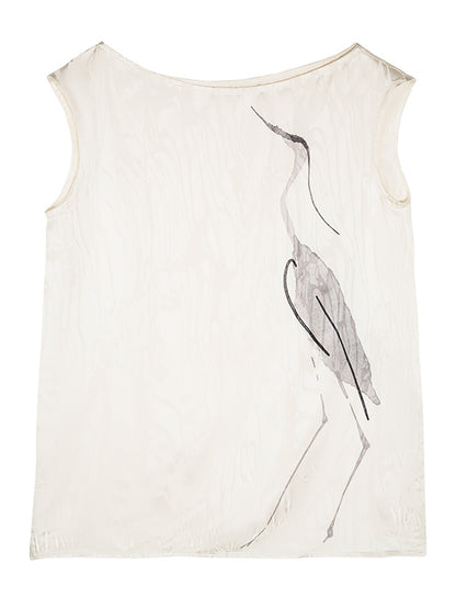 HECO Chinese style crane print top - LIVES.