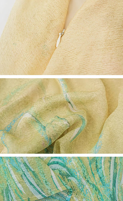 HECO Chinese Style Gradient Print Summer Temperament Charm Skirt - ZADE.