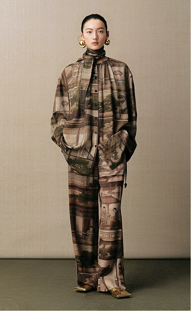 ZHUCHONGYUN landscape print loose straight shirt top-APATEU.