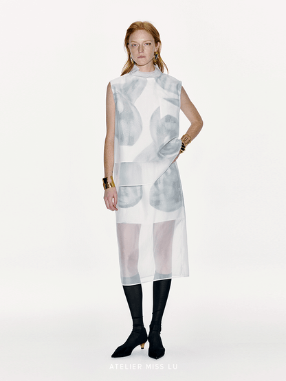 ATELIER MISS LU Calla Lily Print Fake Two-Piece Skirt - SARAH.