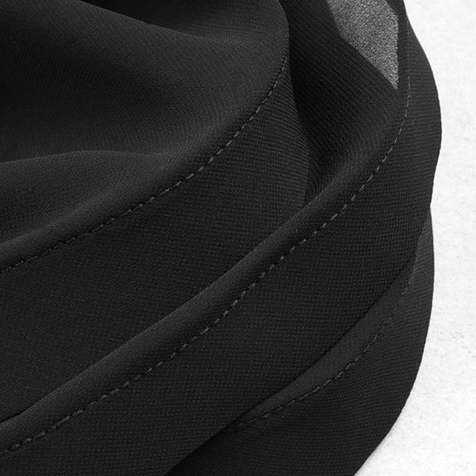 DOLLY High End Black Chet Wrap Sleeveless Off Shoulder Ruffle Dinner Dress-KRISTI