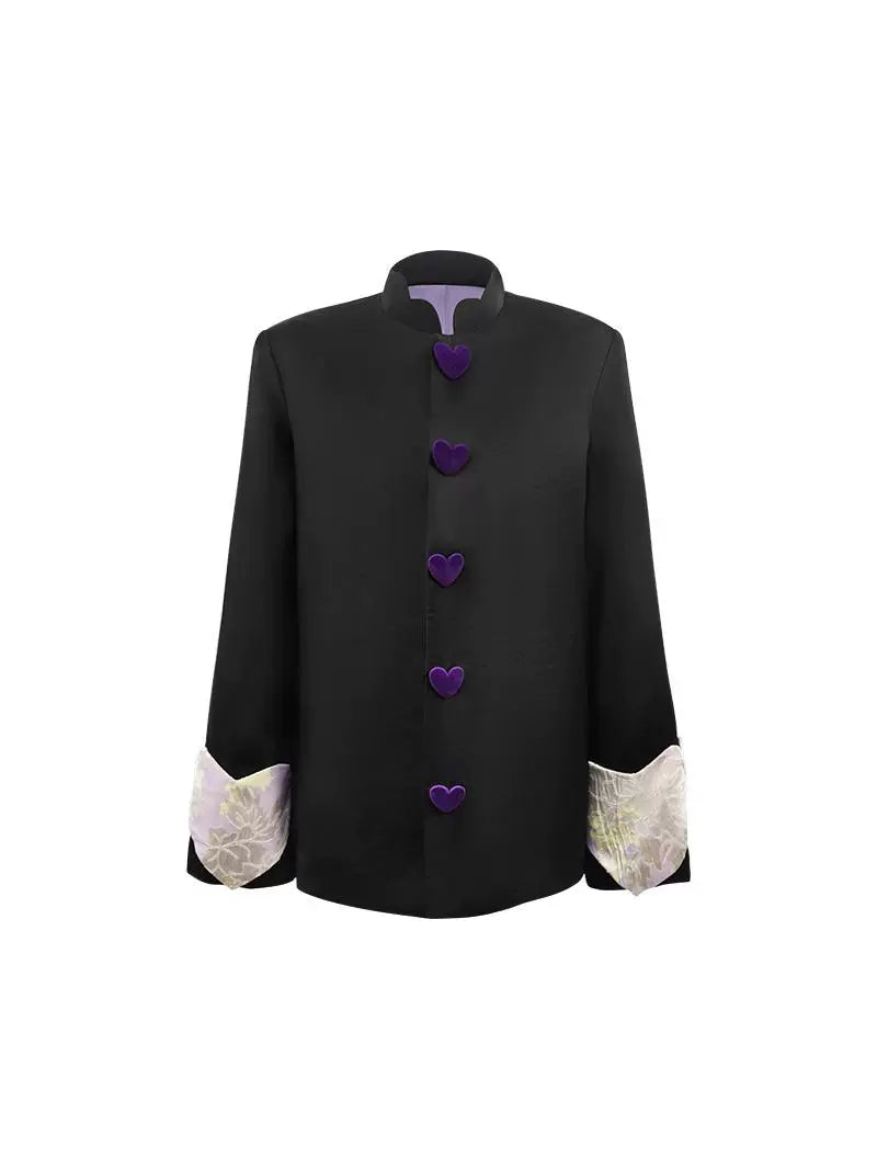 HECO Petal Stand-Up Collar Long Sleeve Blazer Women - do.