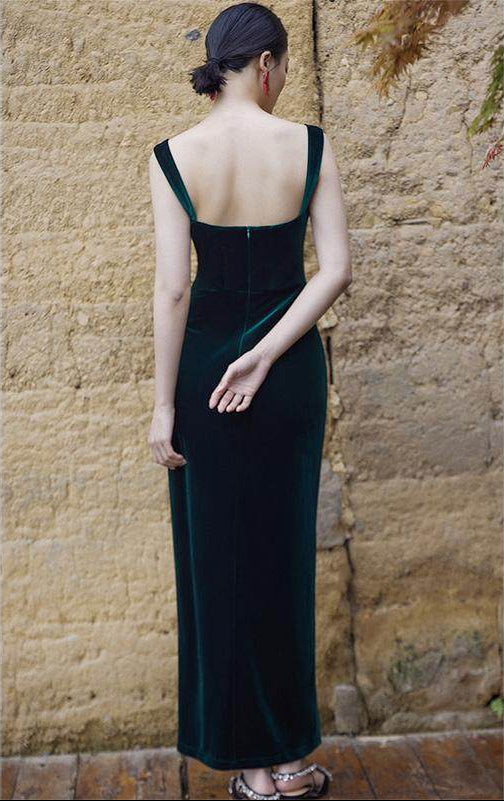 GOUDIN Evening Vintage Velvet Dress-XAVIER.