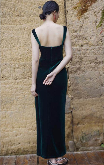 GOUDIN Evening Vintage Velvet Dress-XAVIER.