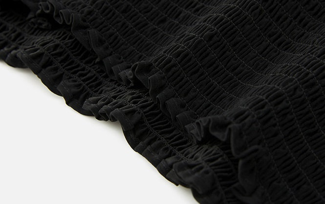 ZHUCHONGYUN balloon silhouette draped black top-GOKU.