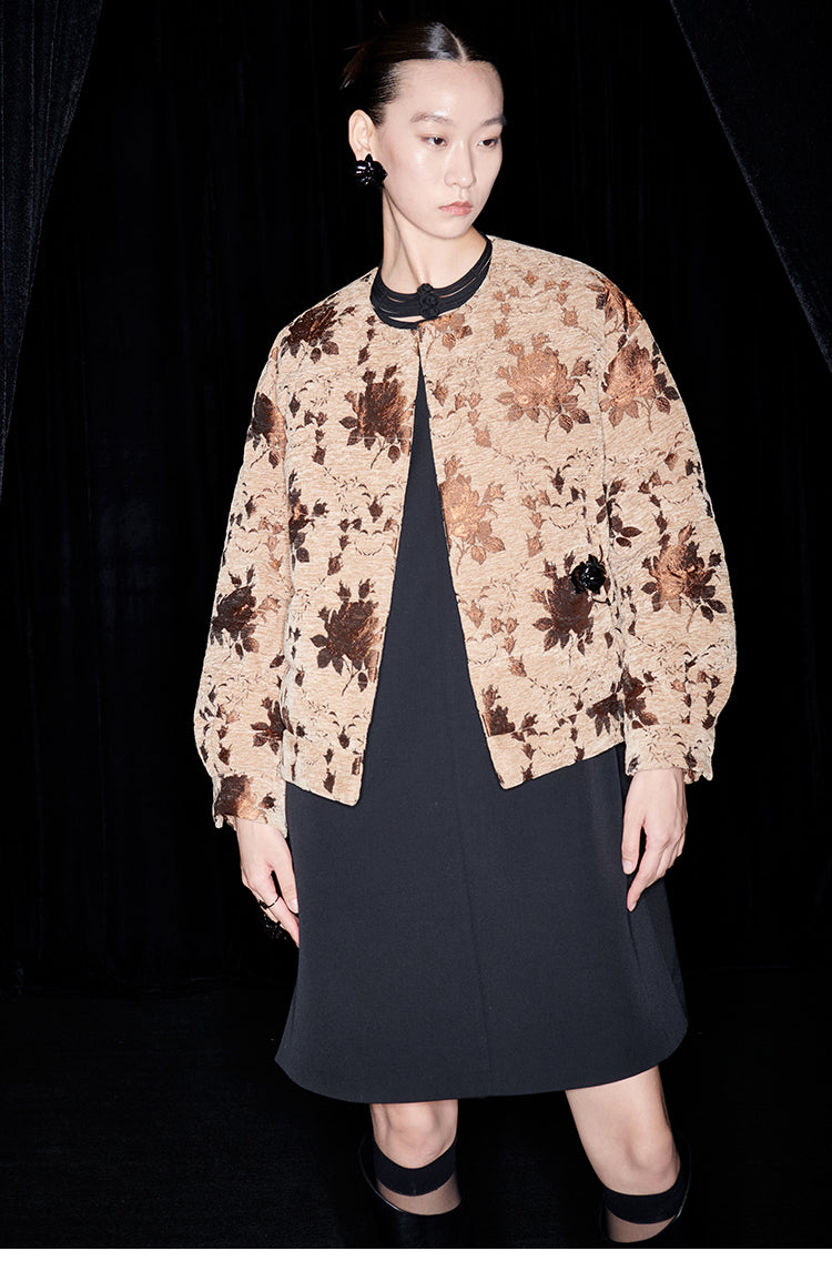 M essential Mackay designer Drop-coffee jacquard puffer jacket - apere.
