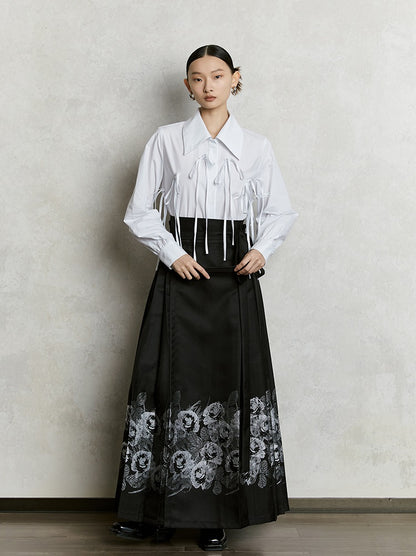 HECO Summer High Waist  Pleated Woven Gold Horse Face Skirt Woman - vaca.