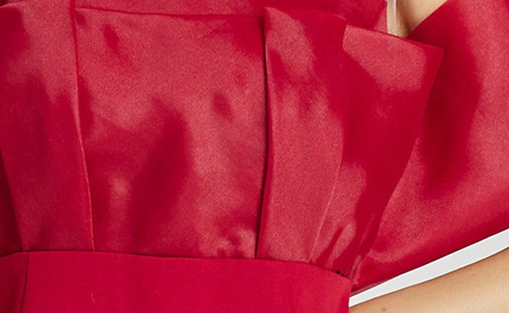 DOLLY Elegant Ruffled Off Shoulder Chest Wrap Long Fish Tail Banquet Dress-KALYA