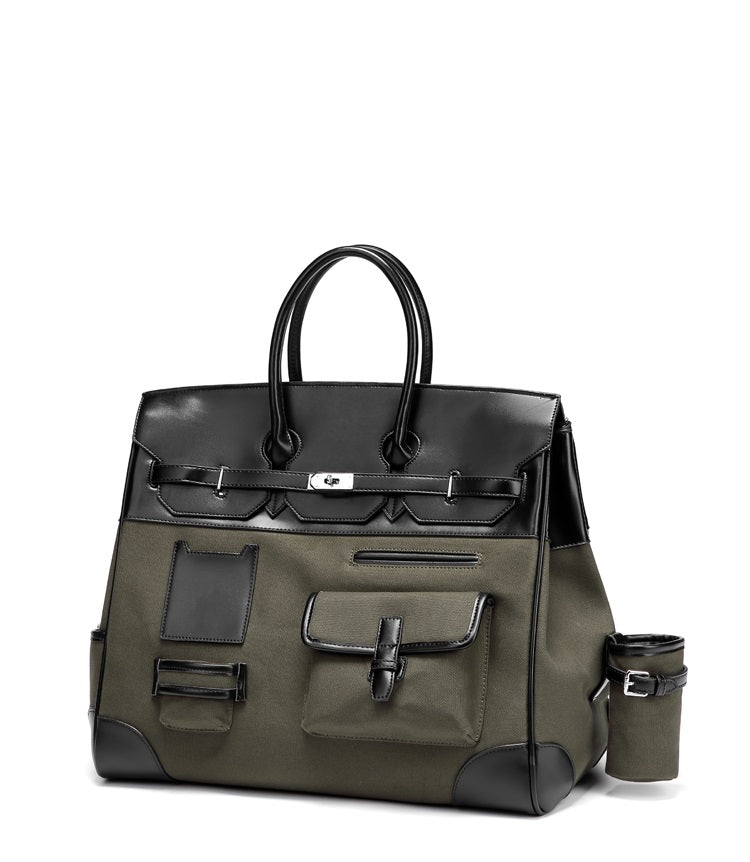 Black large-capacity canvas birkin inspired weekender travel bag – GOOD  GIRL REBEL