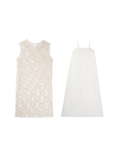 HECO Chinese three-dimensional embroidered dress two-piece dress - SQUIRM.