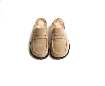 B-FEI single  leather casual flats shoes-PIE.