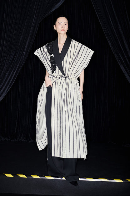 M essential Mackay designer embroidered workshop beaded robe dress pant set - augy.