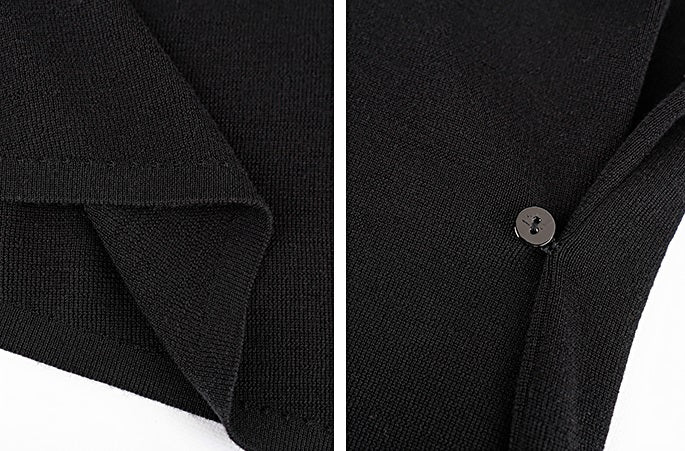 HECO Chinese Versatile Beveled Side Buckle V-Neck Knit Top - BREA.