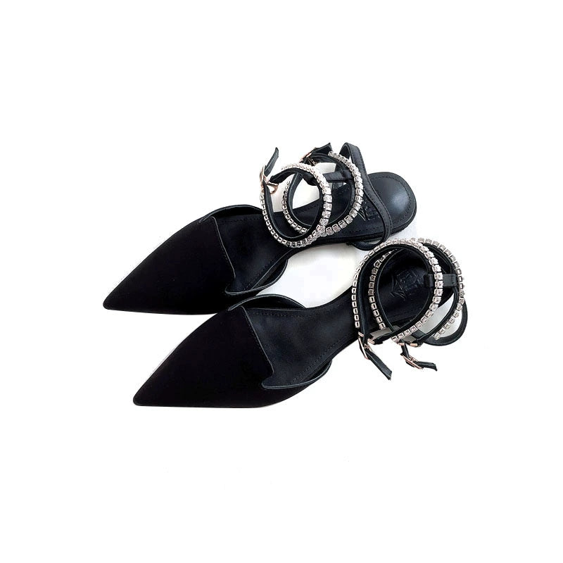 B-FEI pointed toe flat chain sandals-MENK.