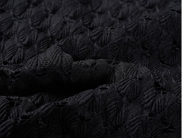 COMME MOI  women's black cut-out side slit straight skirt - DELIAH.