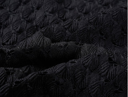 COMME MOI  women's black cut-out side slit straight skirt - DELIAH.