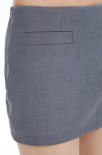 TINY IN short double slit hakama women's black gray skirt- OYE
