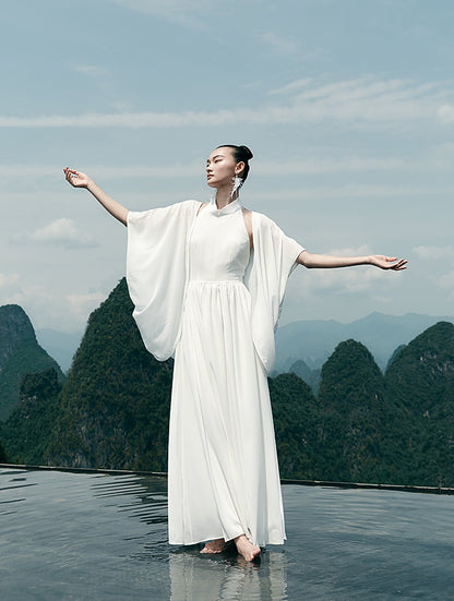 HECO Chinese Slightly Transparent Flowing Shawl Outer Jacket Fairy cape top - TRUST.