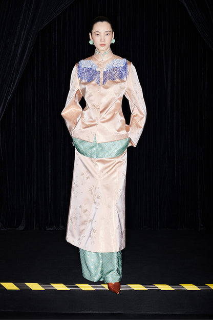 M essential Mackay designer brand Sea Cliff Tassel Beaded Shirt - plain.