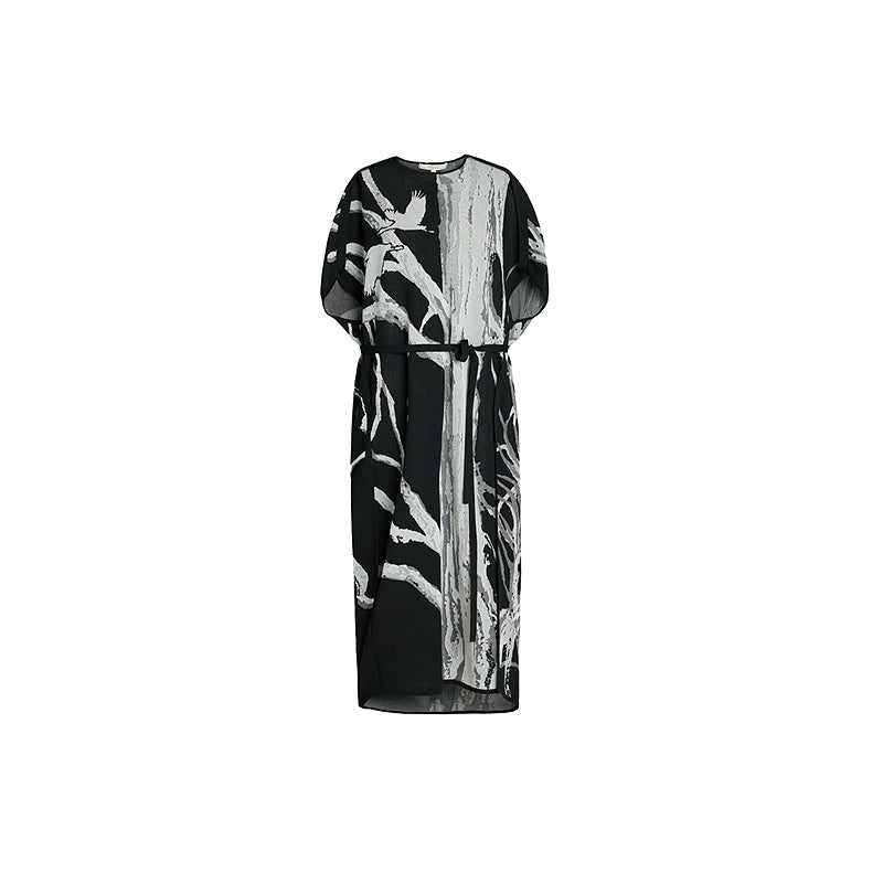 ZHUCHONGYUN new Chinese jacquard waist knit dress--URYUU.