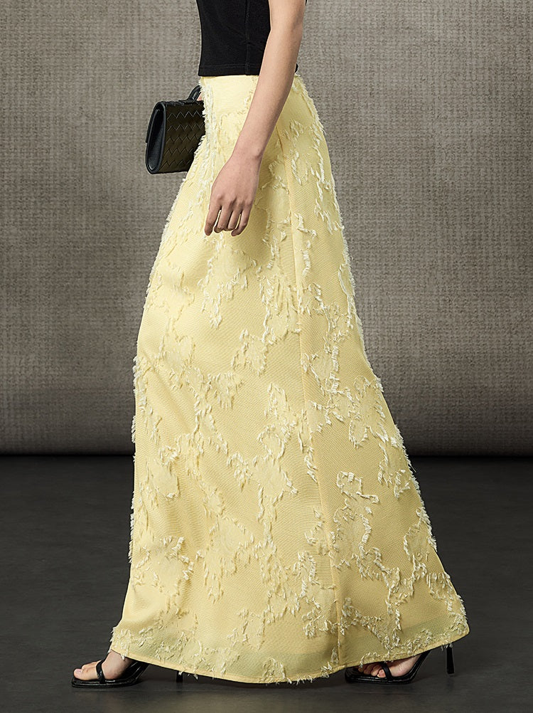 HECO Silk Texture High-Waist Straight Skirt - VIOLET.