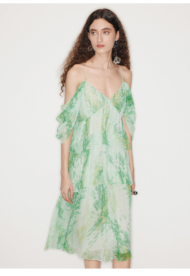 ATELIER MISS LU layered panelled off-the-shoulder slip dress - MICAH