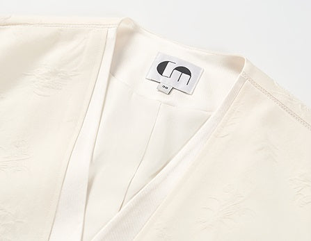 COMME MOI Lu Yan designer's new women's high-intelligence silk wool jacquard spliced suit - BREAT.