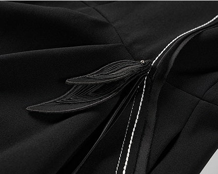 COMME MOI Lu Yan designer's new women's acetate V-neck asymmetrical dress - HONOR.