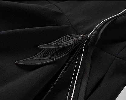 COMME MOI Lu Yan designer's new women's acetate V-neck asymmetrical dress - HONOR.