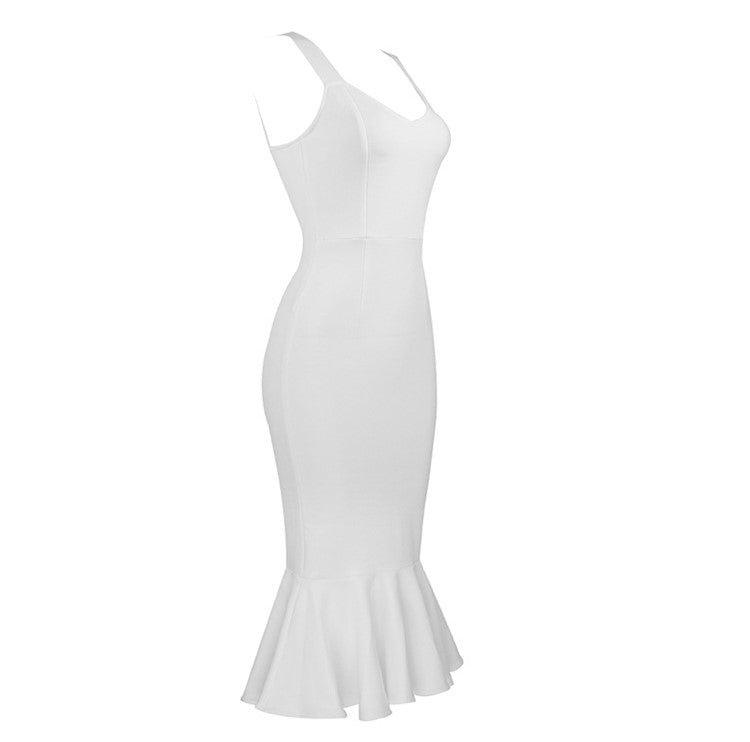 DOLLY Luxury French Style Sleeveless Slim Fit Long Fish Tail Banquet Dress-NARA